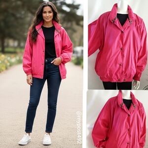 Vintage Sun Ice Jacket🎀 Pink Oversized Lightweight Bomber Jacket